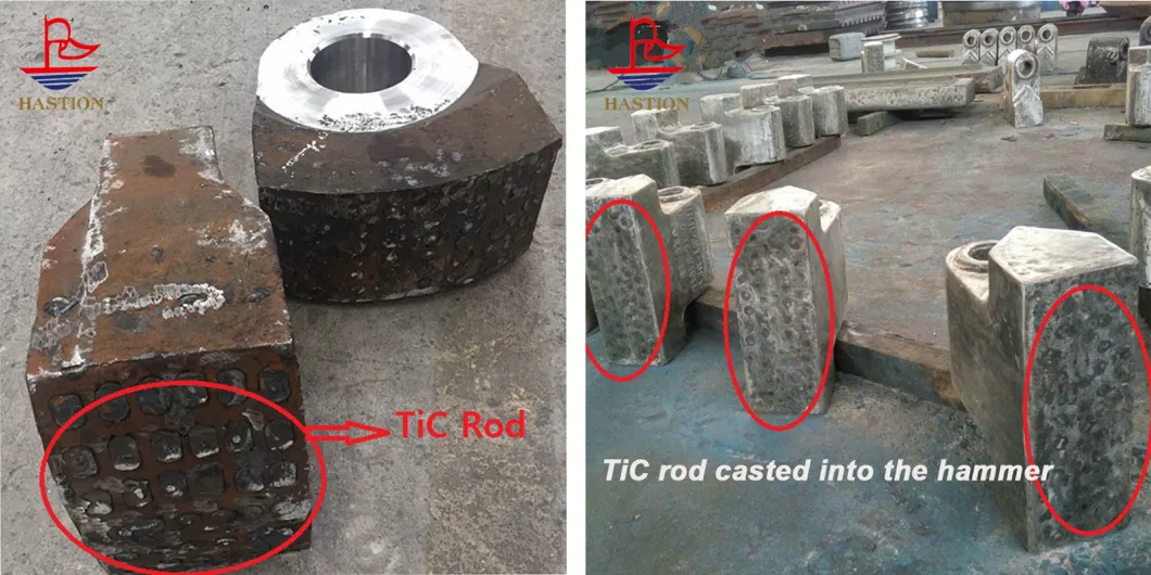 Titanium Welding Rods Titanium Carbide Tic Rods on Crusher Hammer Head