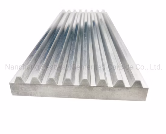 La placa del mandíbula del carburo de tungsteno parte la placa del diente para la maquinaria minera de la trituradora